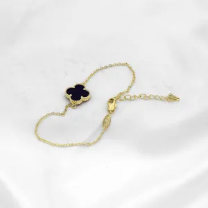 Black clover bracelets plated in 14K Gold, 18K Gold colors