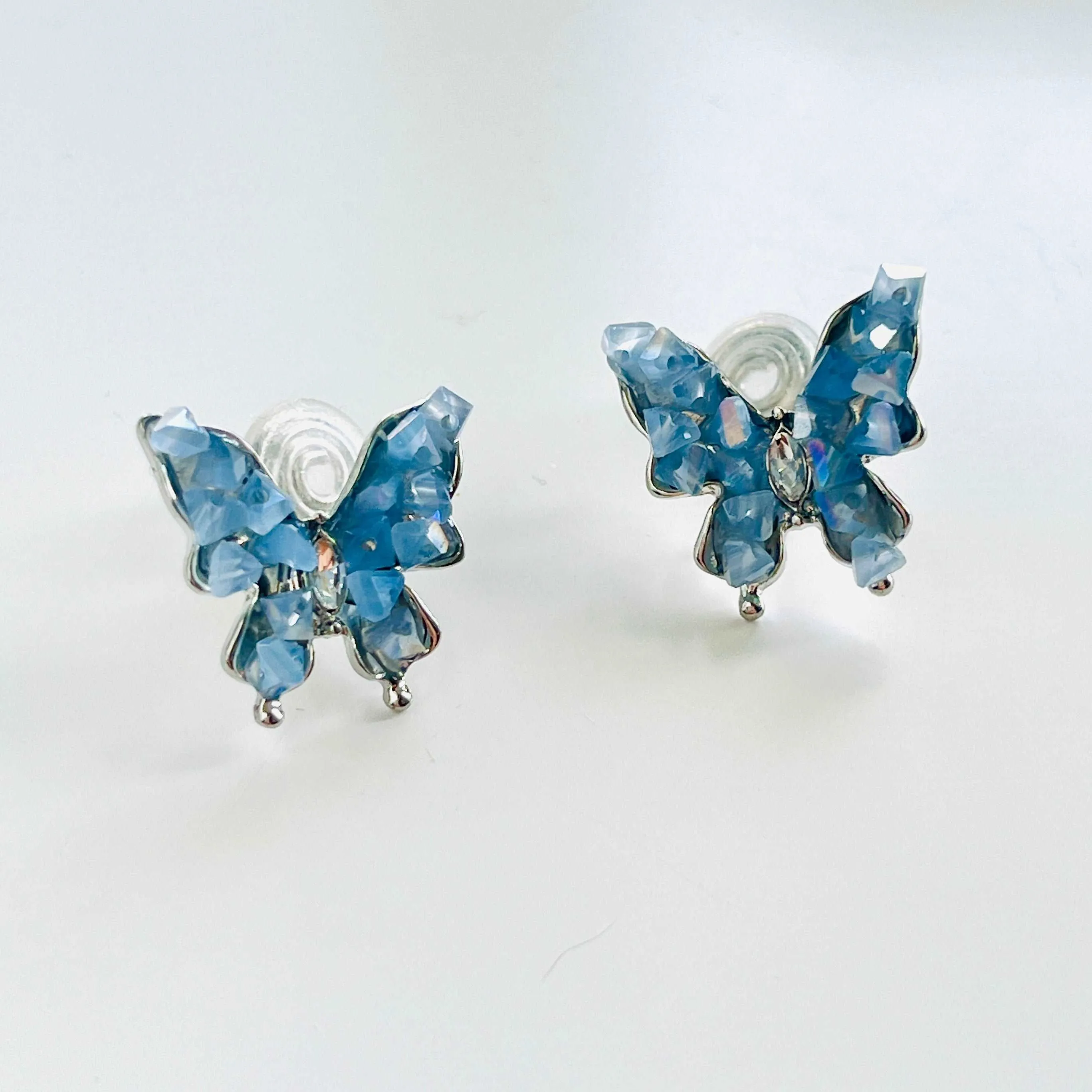 Blue Butterfly Clip-on Earrings