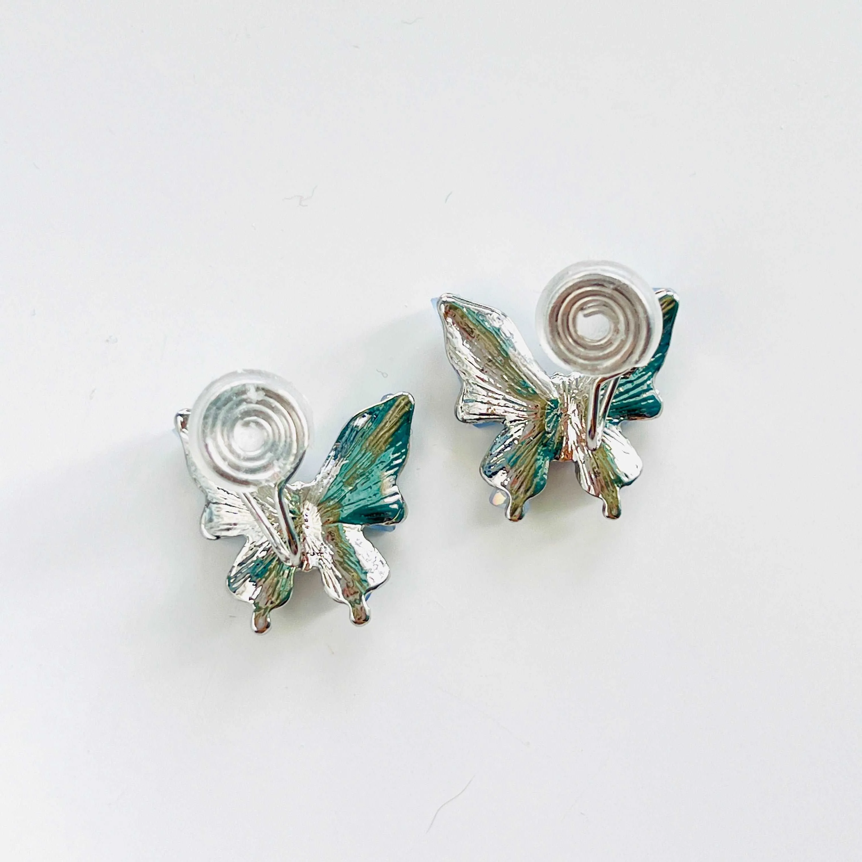 Blue Butterfly Clip-on Earrings