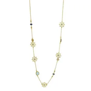 Blue Flower Long Necklace