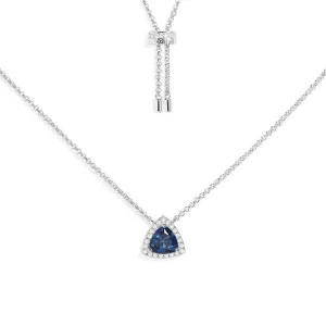 Blue Pavé Triangle Adjustable Necklace