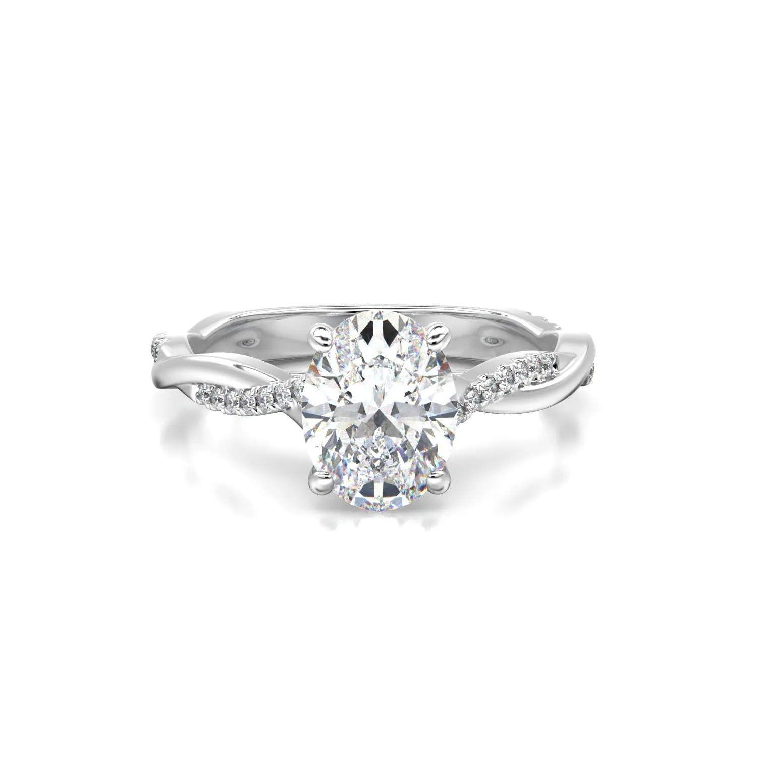 Braided Diamond Engagement Ring