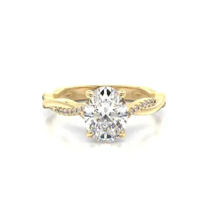 Braided Diamond Engagement Ring