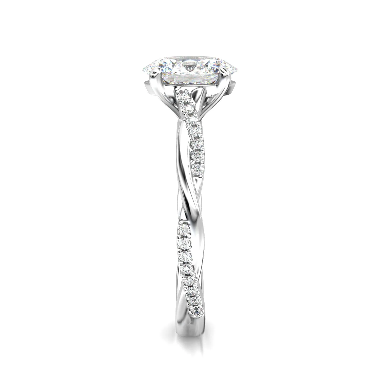 Braided Diamond Engagement Ring