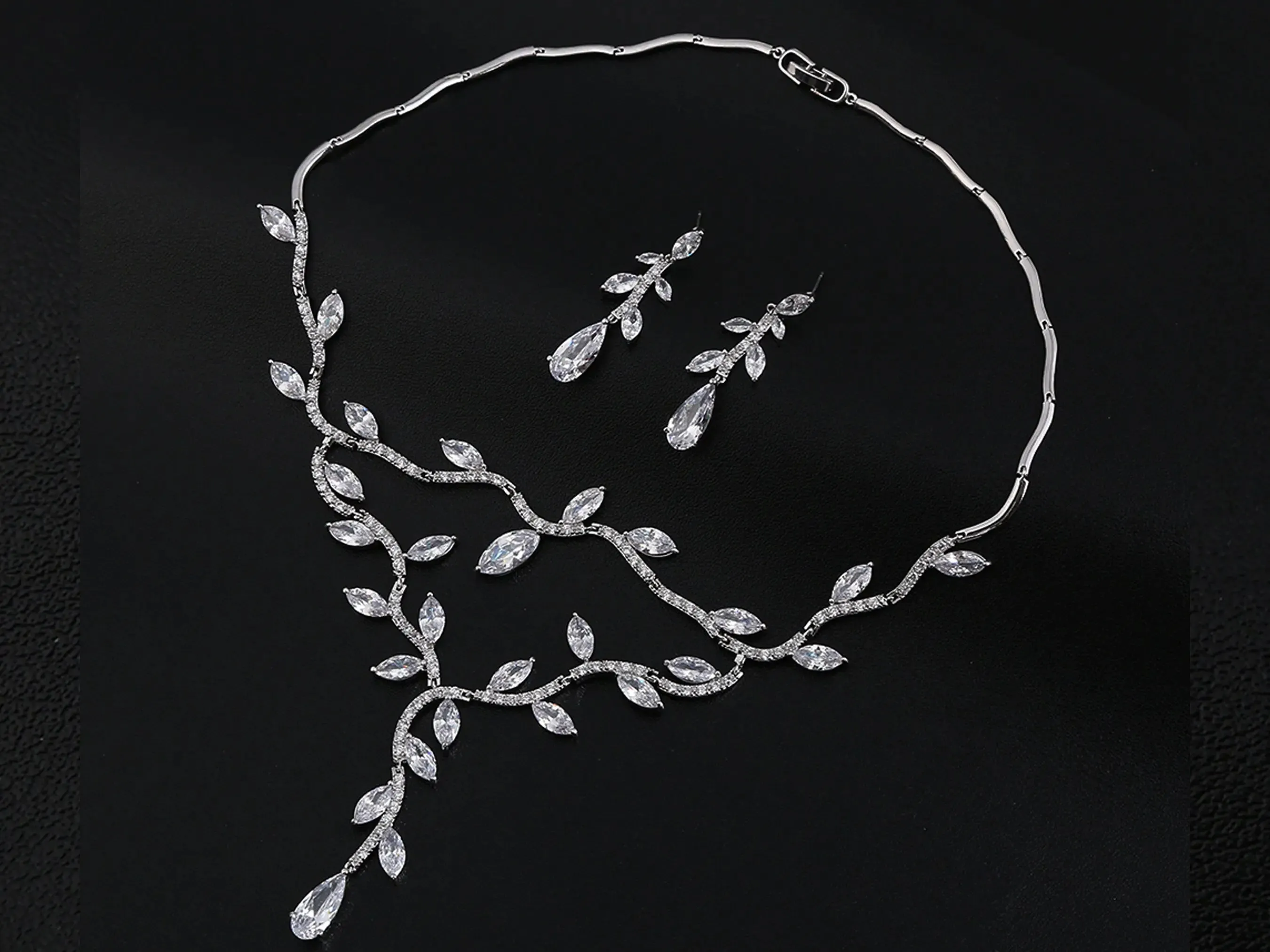 Bridal Jewelry Set For Bride - Silver