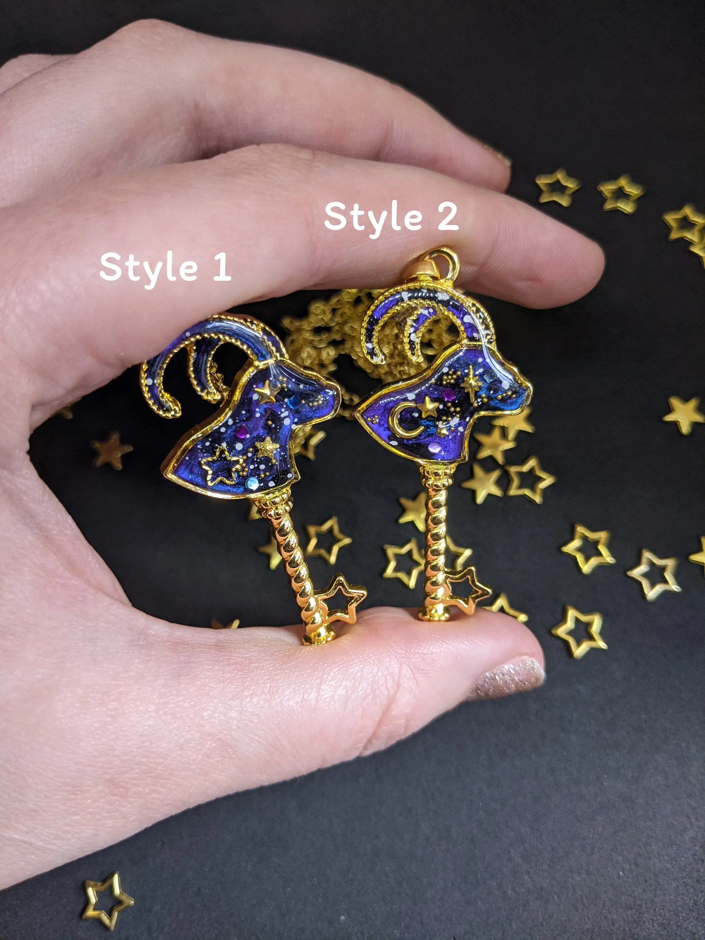 Capricorn: Celestial Zodiac Resin Pendant Necklaces- 2 Styles