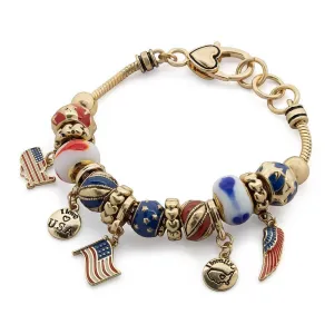 Charm Bracelet USA New Gold Tone