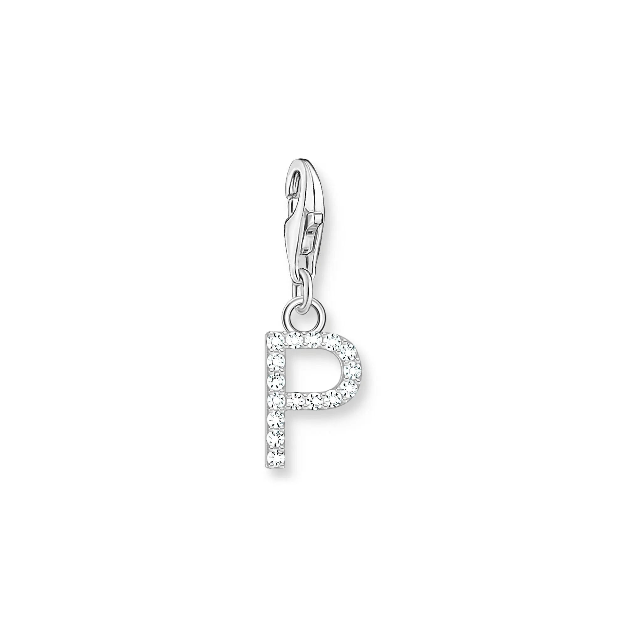 Charm Pendant letter P silver