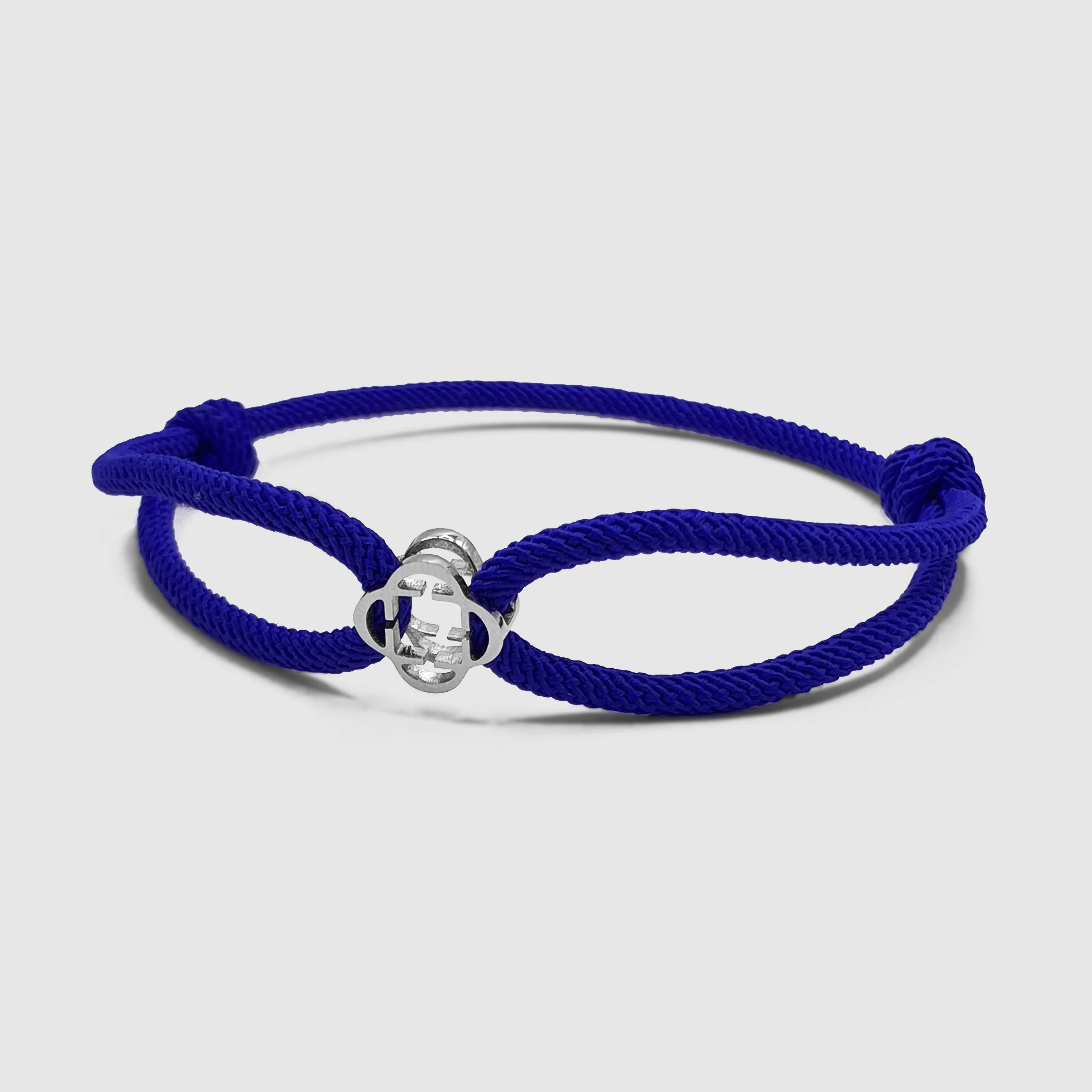 Cobalt Blue Cord Bracelet (Silver)