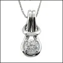 Cubic Zirconia Cz .75 Round Tiffany's Knot Pendant