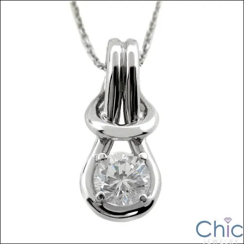 Cubic Zirconia Cz .75 Round Tiffany's Knot Pendant