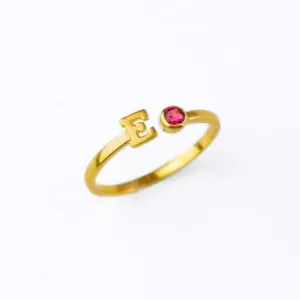 Custom Initial & Birthstone Ring