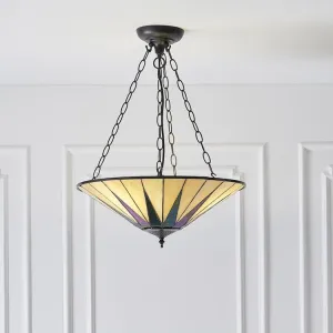 Dark Star Large Inverted Tiffany Ceiling Light