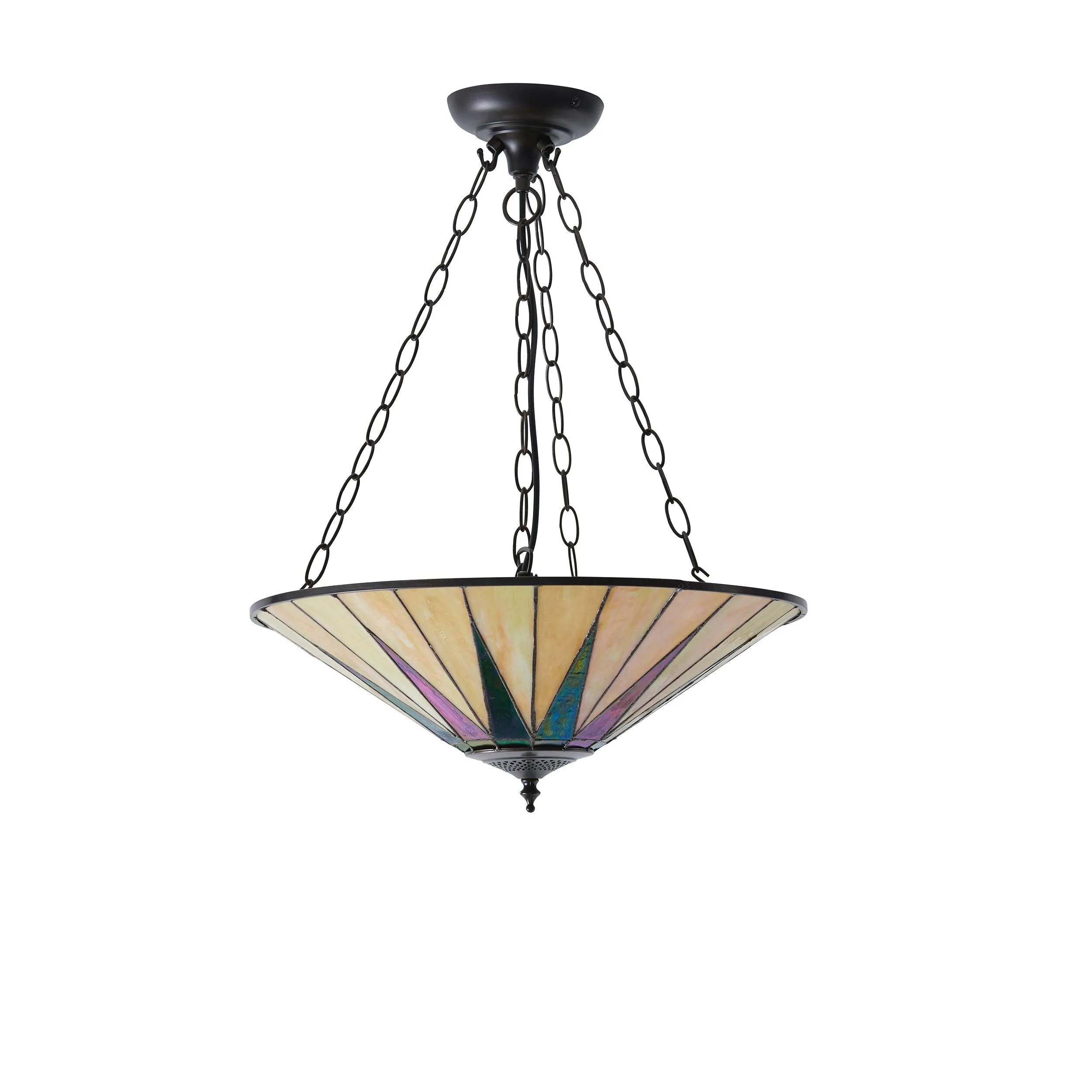 Dark Star Large Inverted Tiffany Ceiling Light