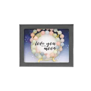 DEE BERKLEY- 'LOVE YOU TO THE MOON' ADULT/CHILD 2 PIECE MORGANITE BEAD BRACELET SET