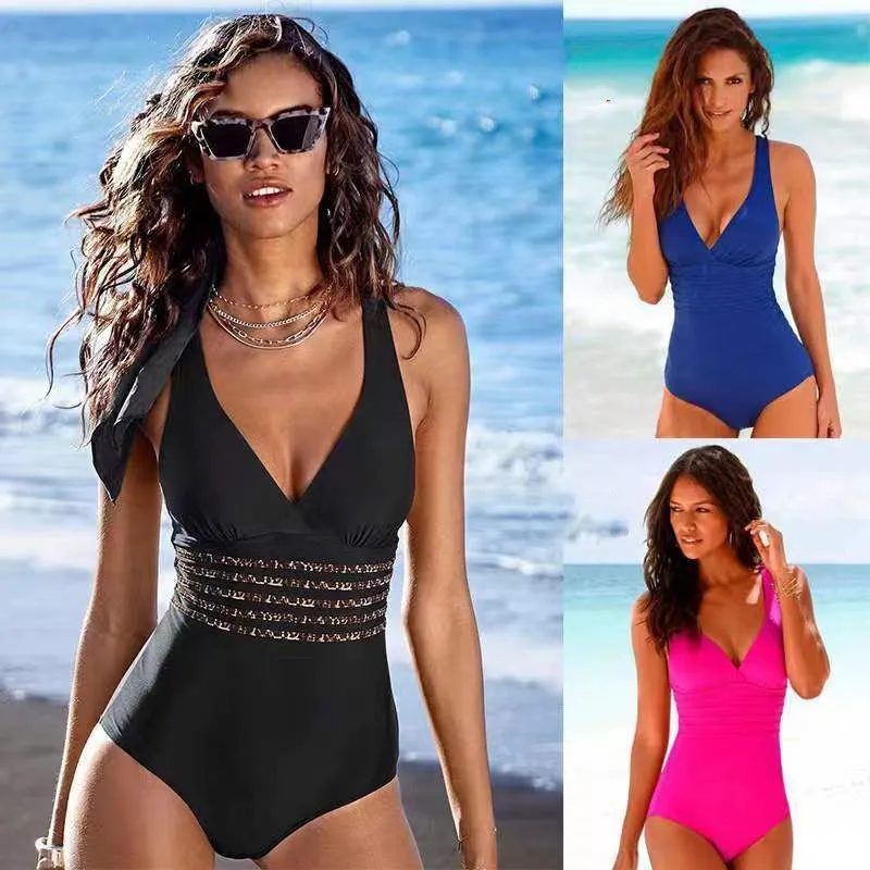 Denuded Back One Piece Swimsuit