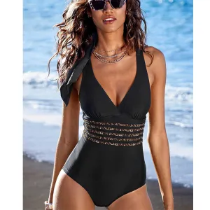 Denuded Back One Piece Swimsuit