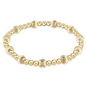 Dignity Sincerity Pattern 6mm Bead Bracelet - Gold