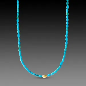 Egyptian Faience & Gold Necklace