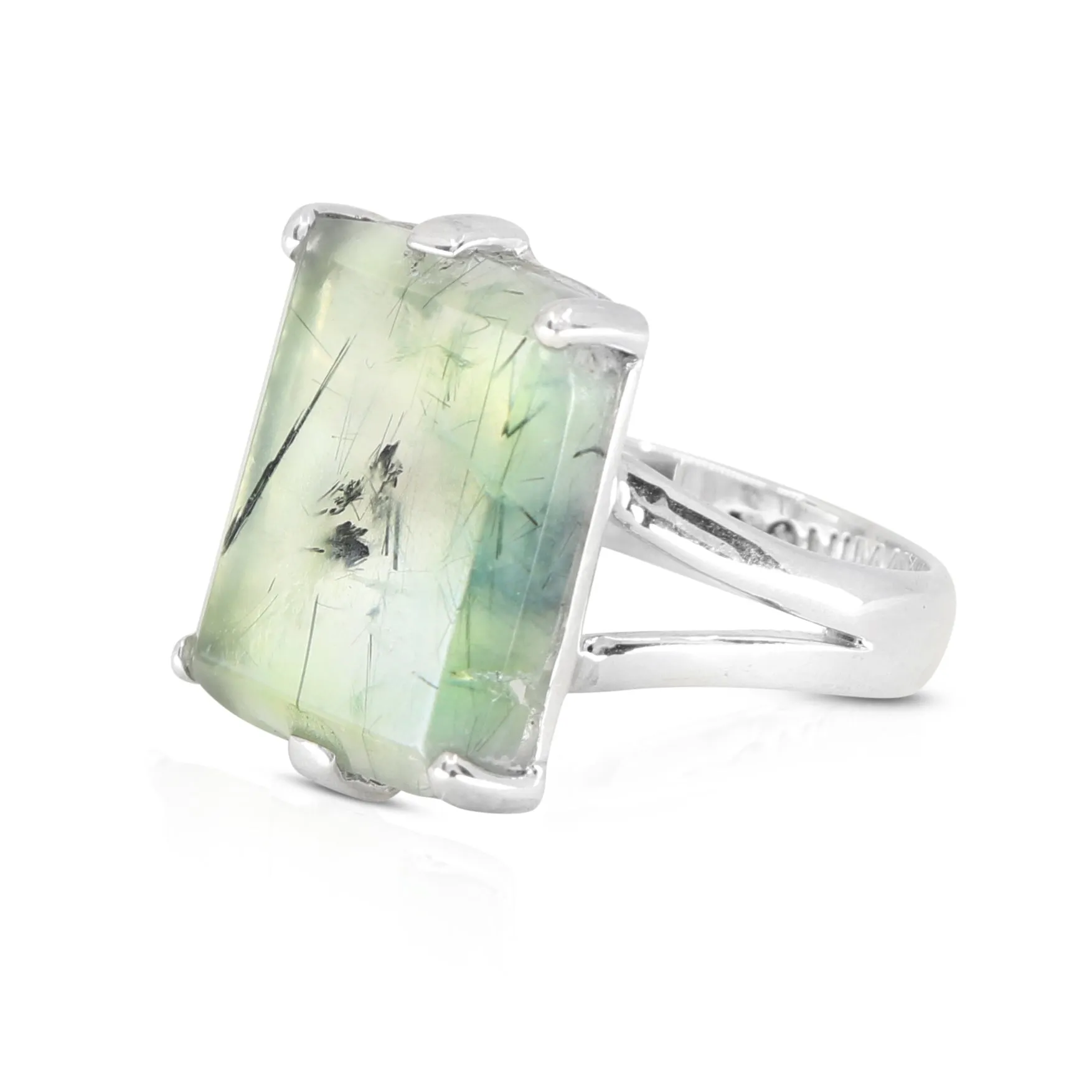 Etheria Prehnite Silver Ring