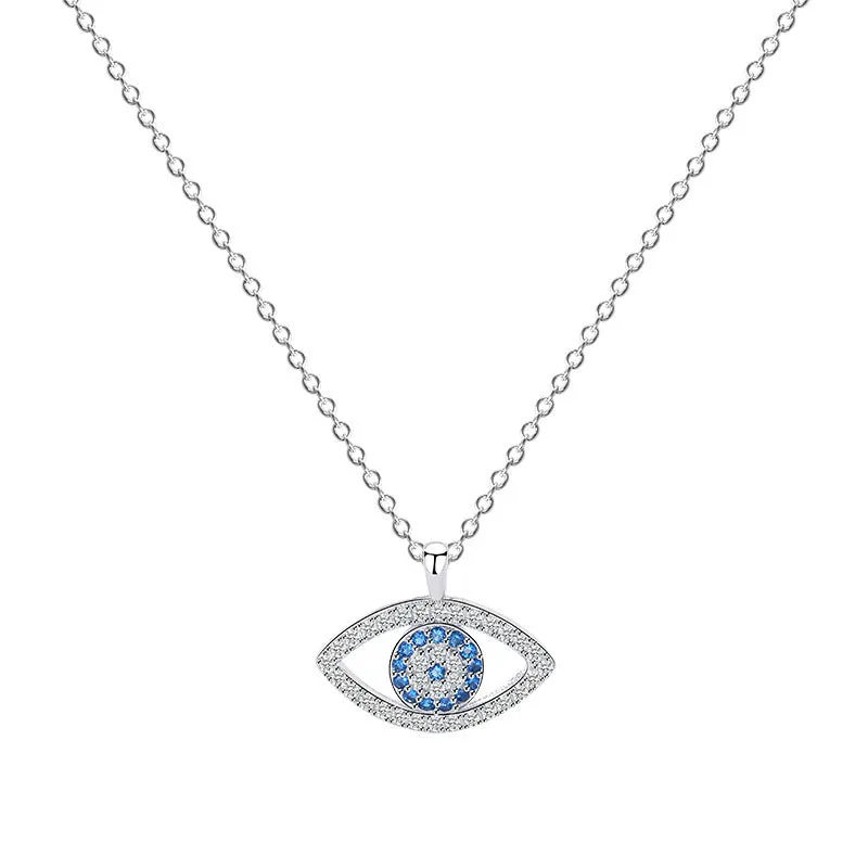 European & American S925 Sterling Silver Demon Eye Pendant Necklace – Atmospheric Jewelry