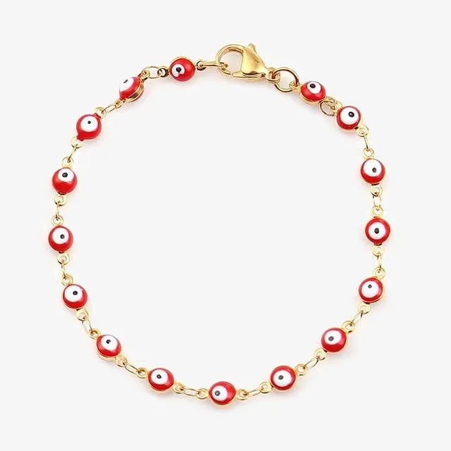 Evil Eye Enamel Bead Bracelet Jewelry For Women Men