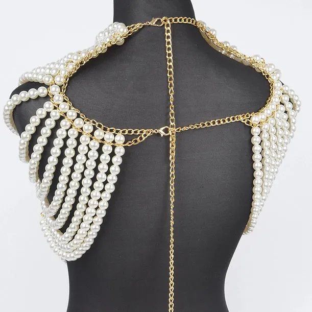 Faux Pearl Body Chain