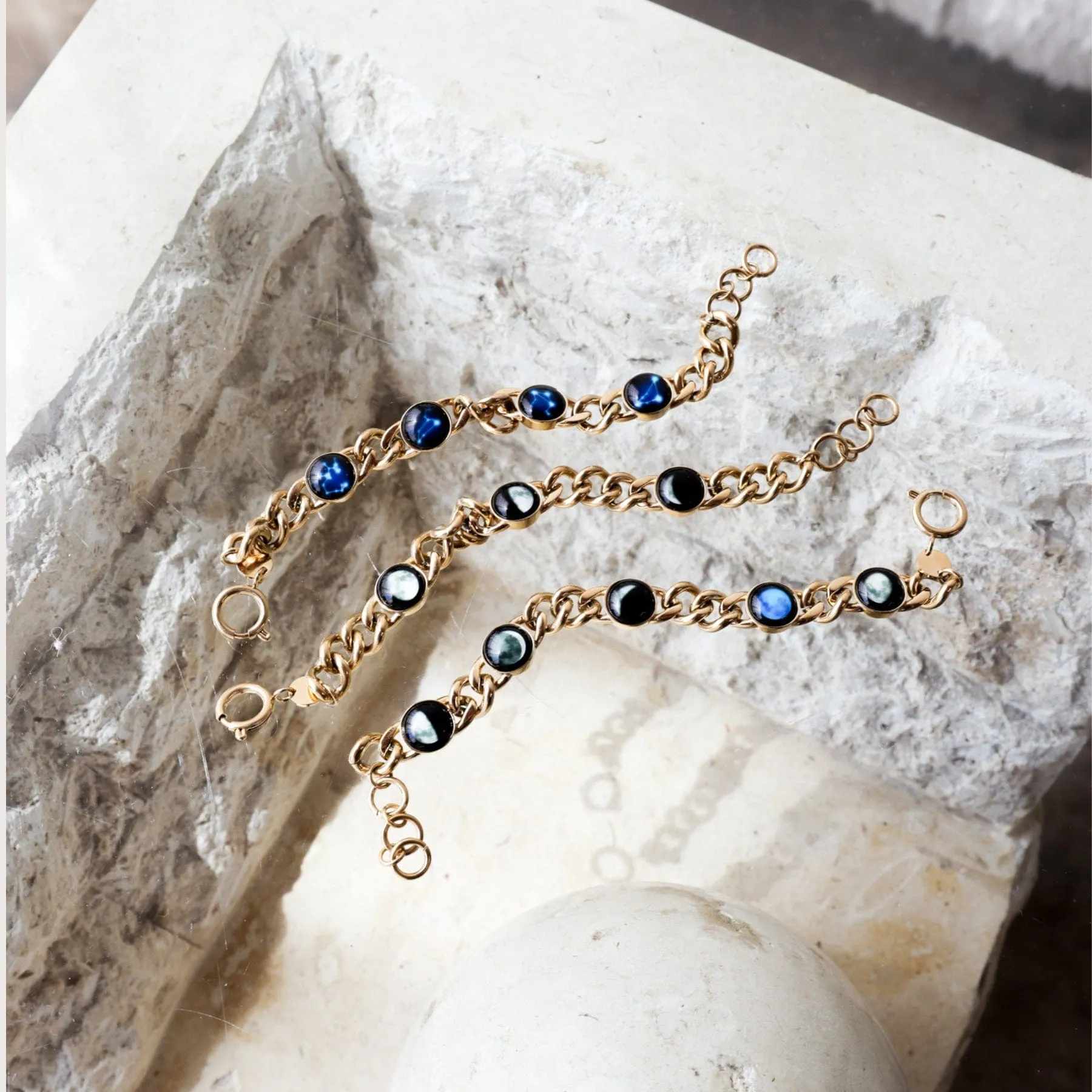 Five Moon Pleiades Bracelet in Gold