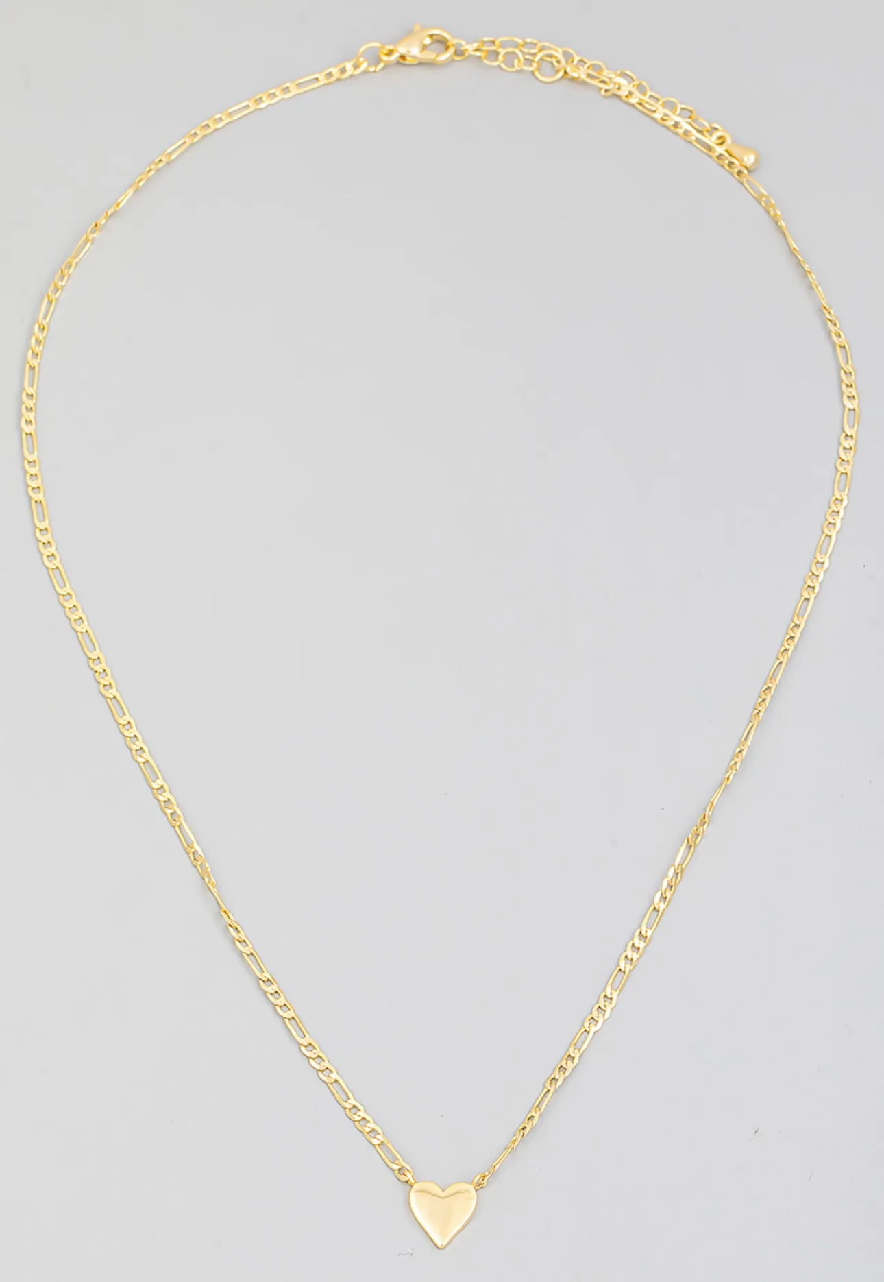 Gold Dip Heart Chain Necklace