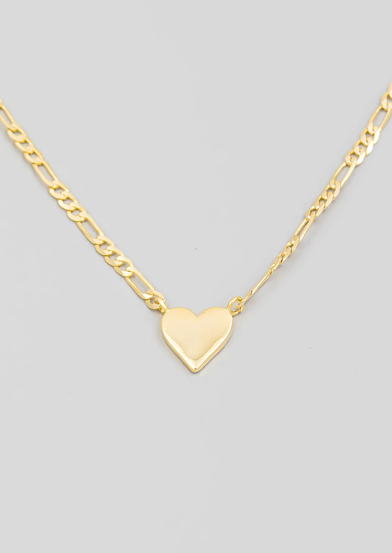 Gold Dip Heart Chain Necklace