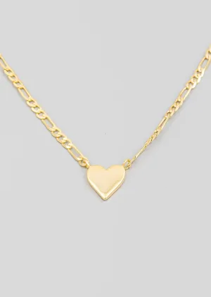 Gold Dip Heart Chain Necklace