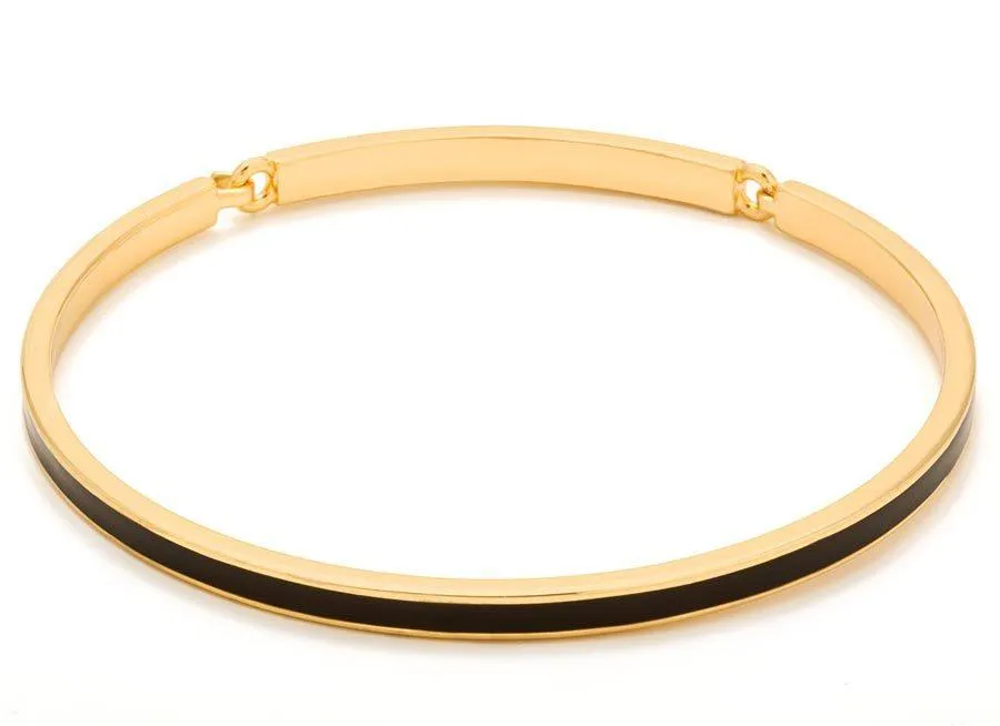 Gwen Hinge Bangle Bracelet - Black