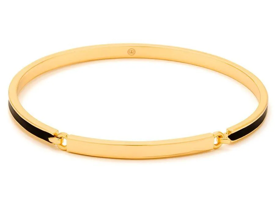 Gwen Hinge Bangle Bracelet - Black