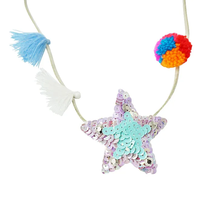 Hampton Blue Star Kids Pom Pom Necklace