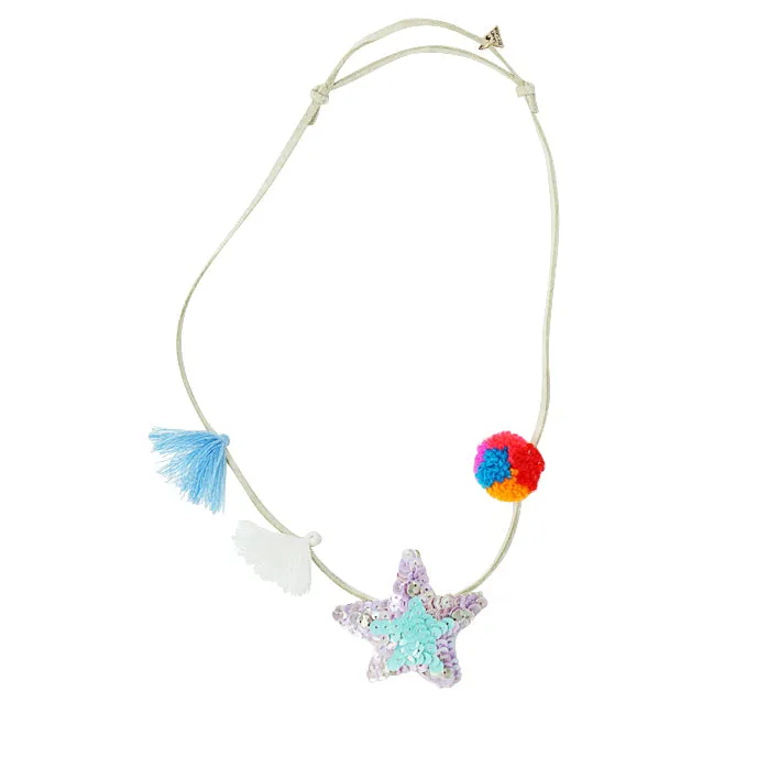 Hampton Blue Star Kids Pom Pom Necklace