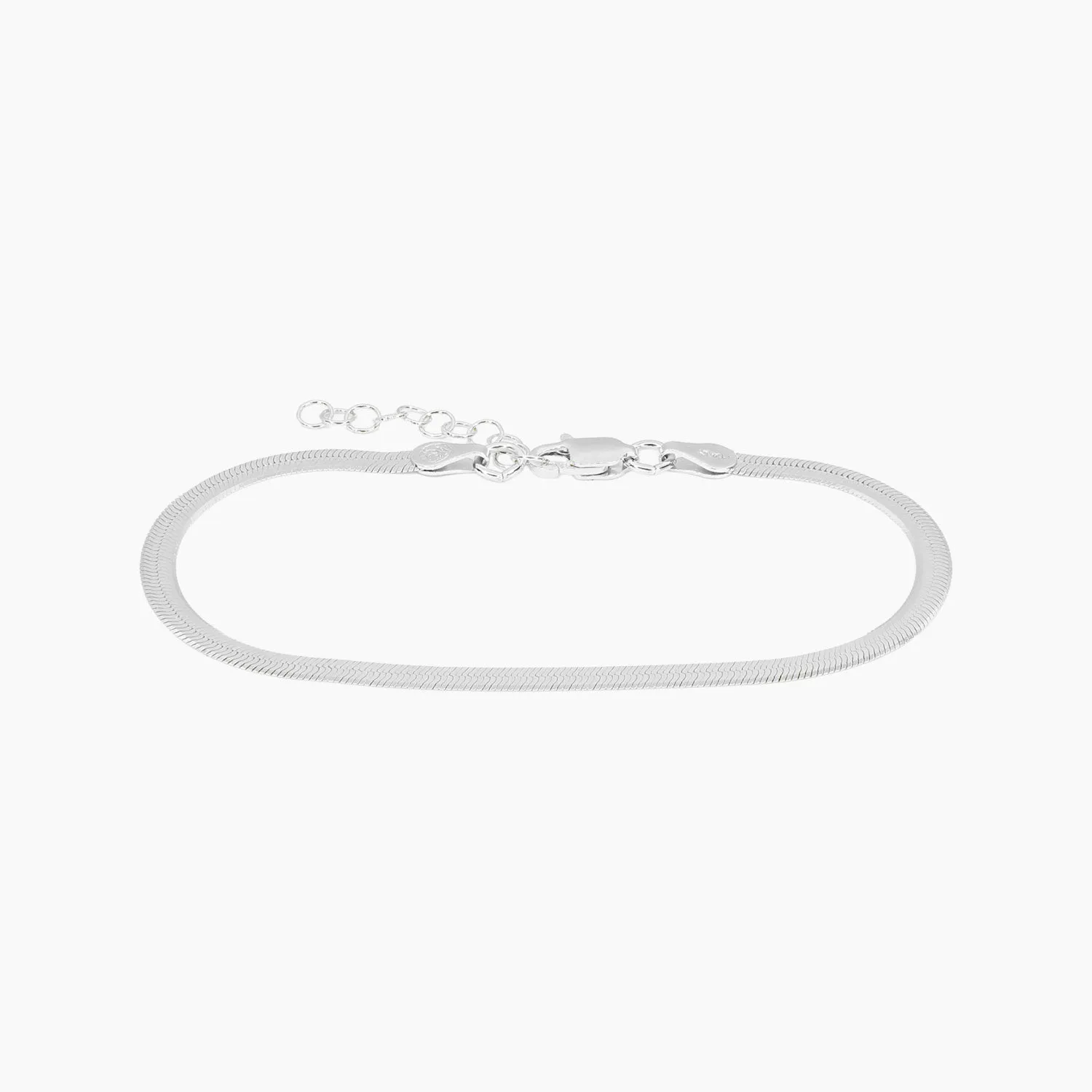 Hera 4mm Herringbone Bracelet (Silver)