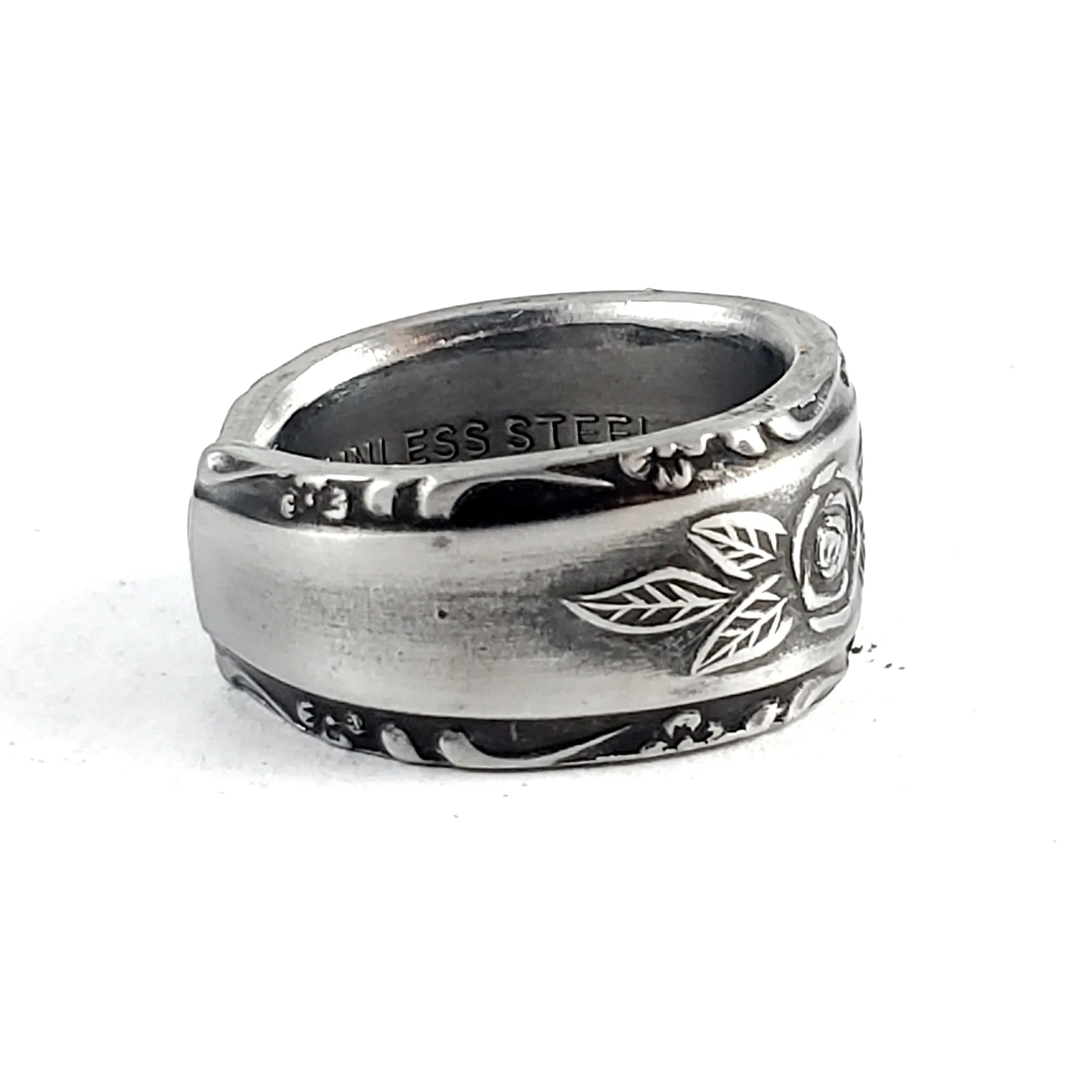 Interpur Rose Filigree Stainless Steel Spoon Ring