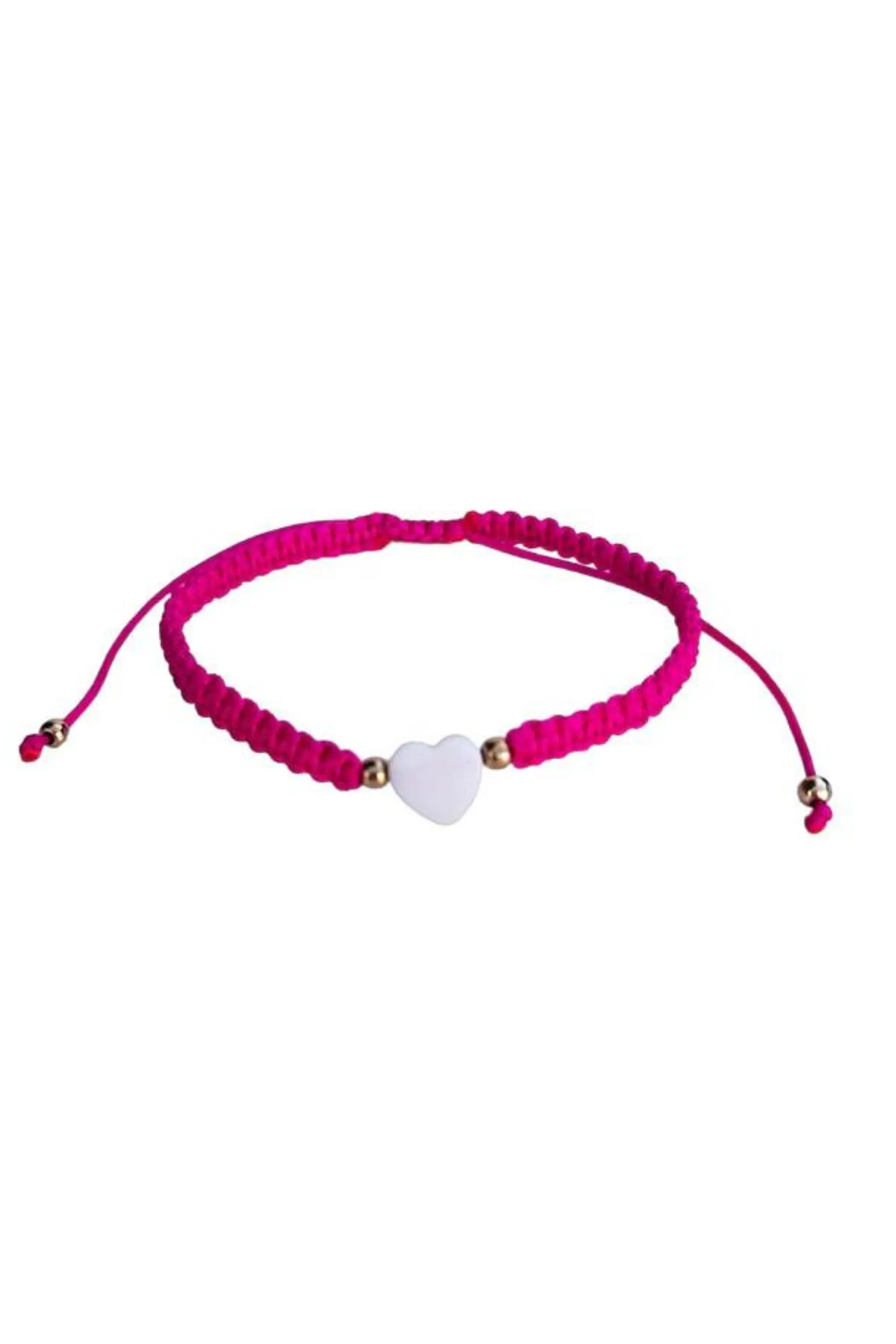 Kids - Heart - Mother of Pearl Citron Bracelets - Fuchsia