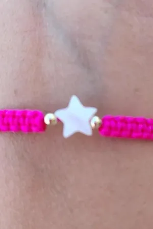 Kids - Star - Mother of Pearl Citron Bracelets - Fuchsia