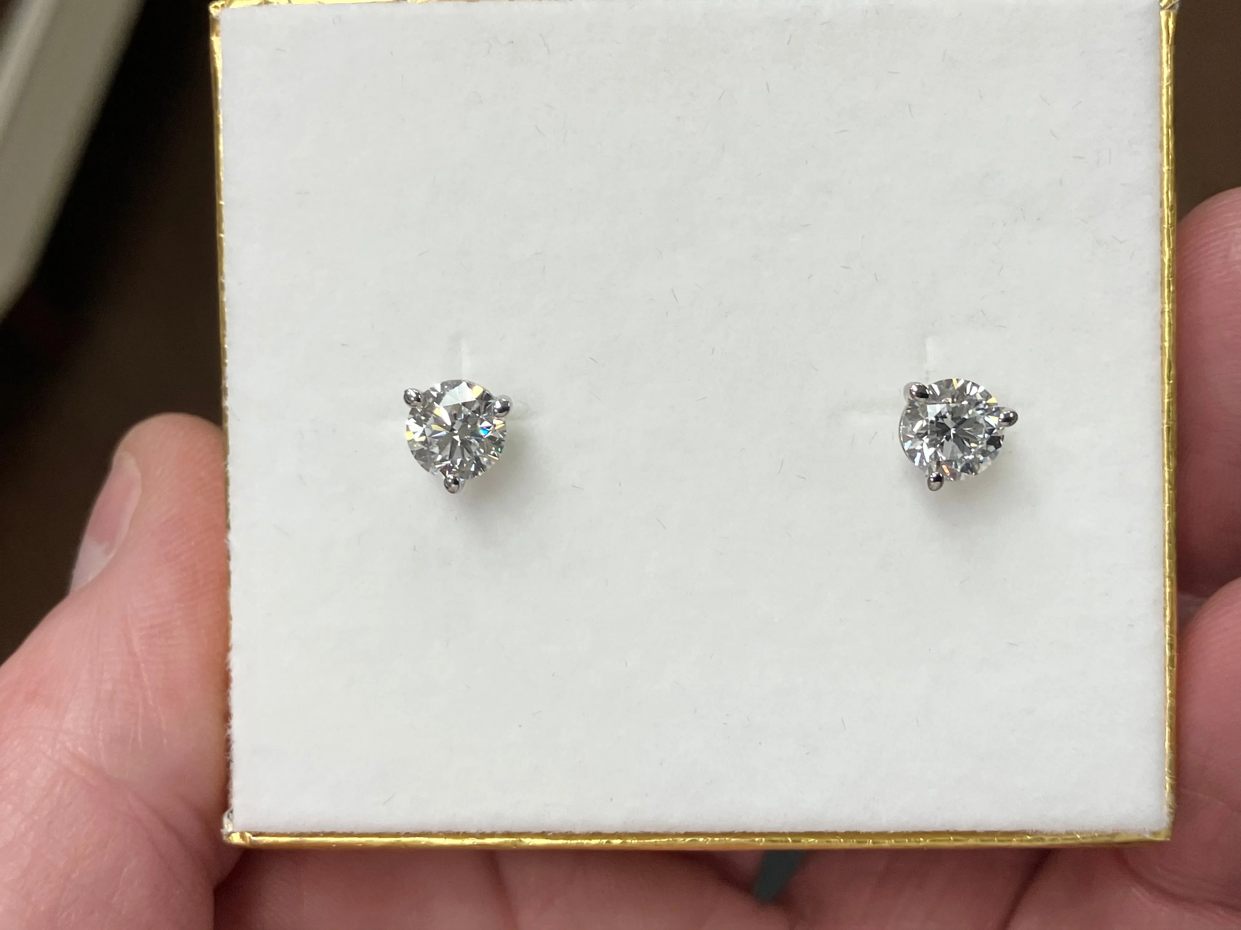 Lab Grown Diamond Stud Earrings 2.03 Carats