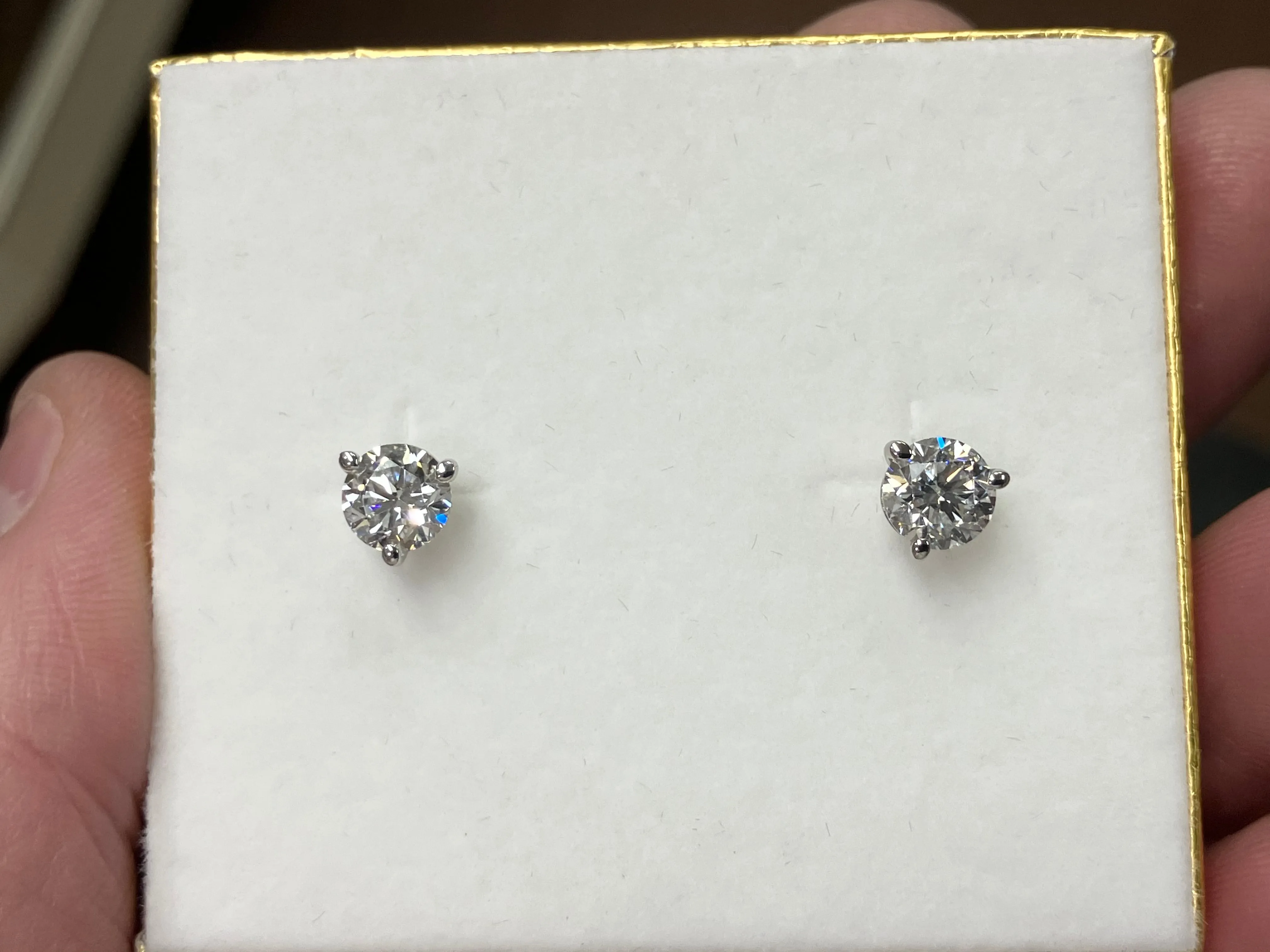 Lab Grown Diamond Stud Earrings 2.03 Carats