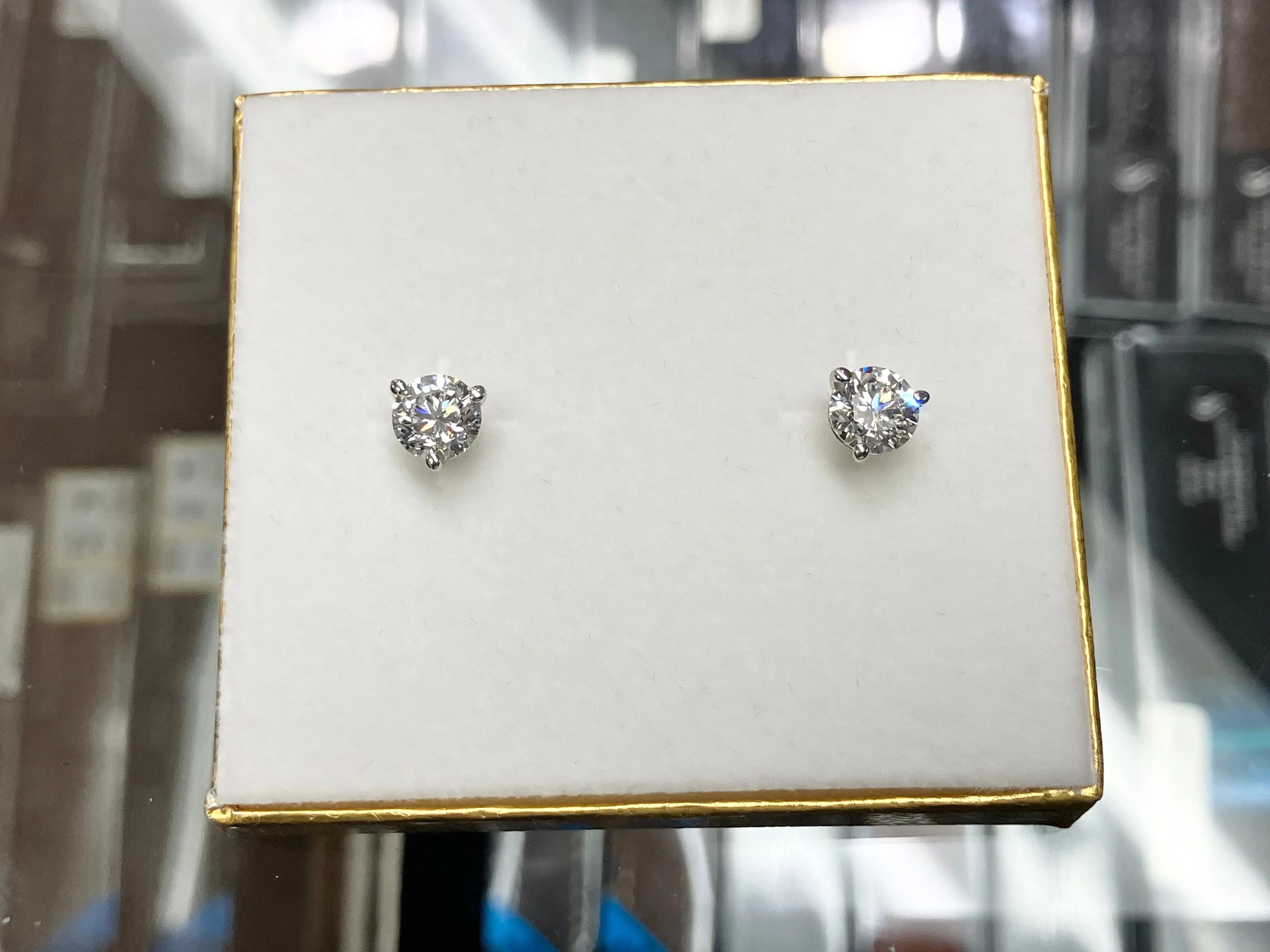 Lab Grown Diamond Stud Earrings 2.03 Carats