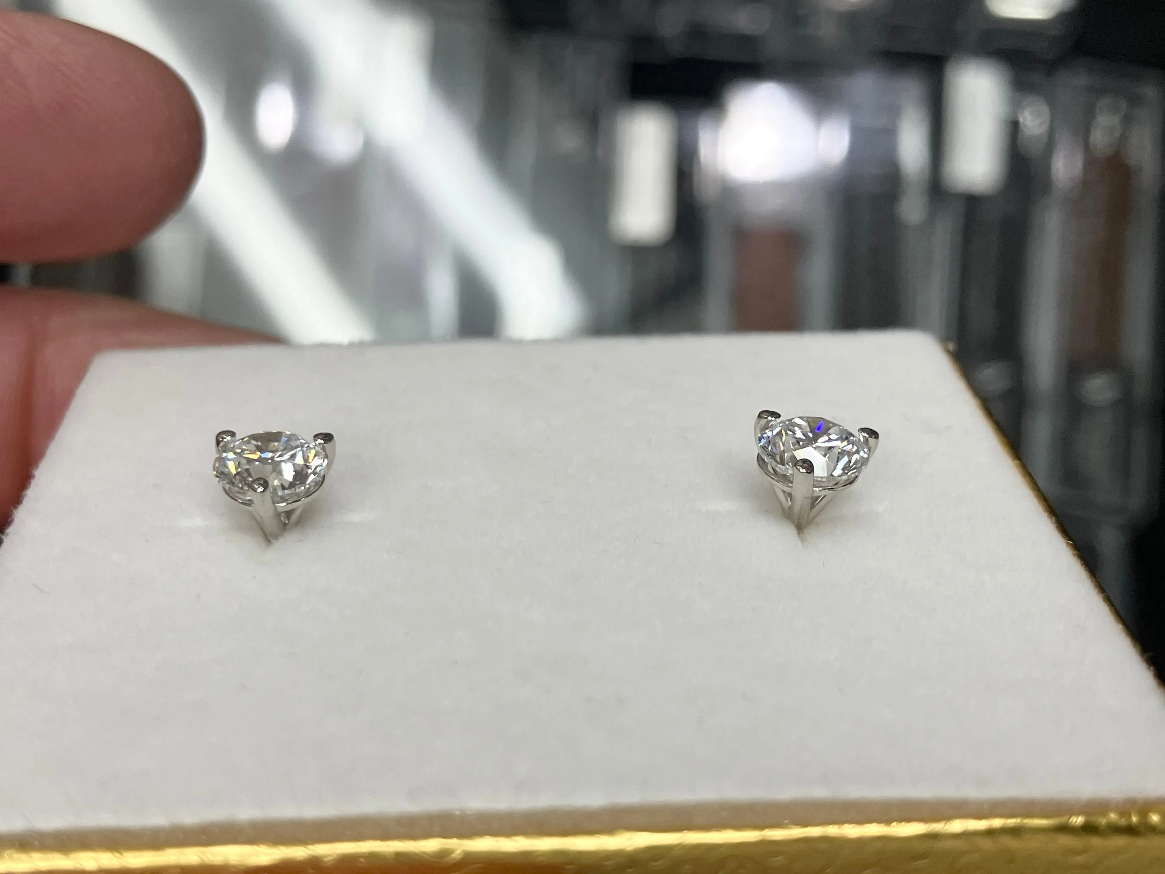 Lab Grown Diamond Stud Earrings 2.03 Carats