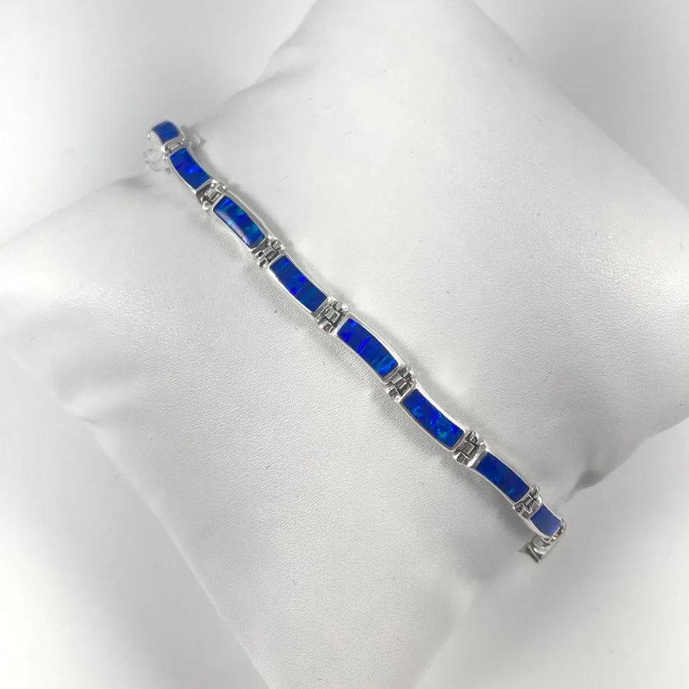 Lab Opal & Sterling Silver Bracelet