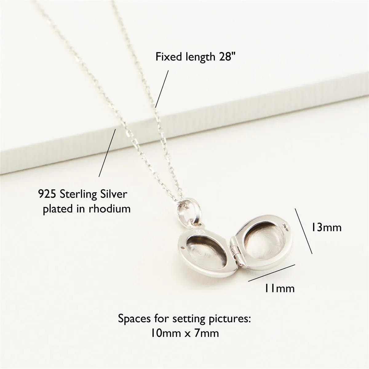 Locket Necklace Silver - Marte