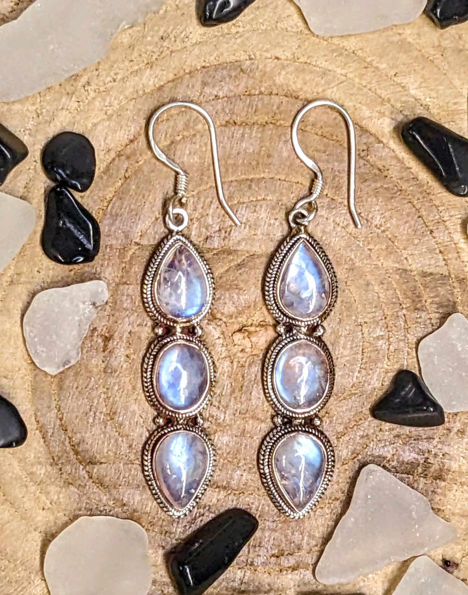 Lovely Luminous Moonstone Drop Earrings