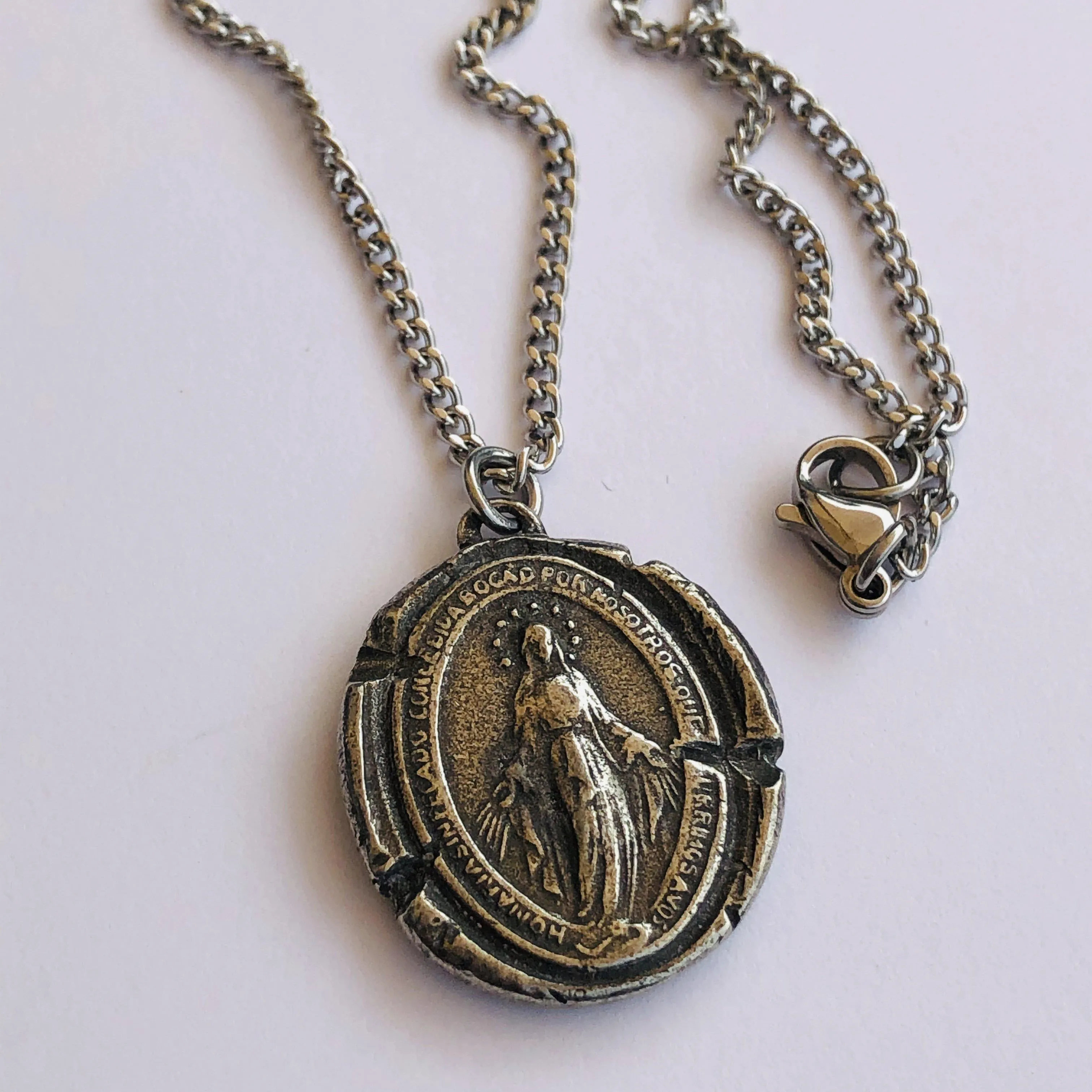 Mary Wax Seal Pendant Necklace