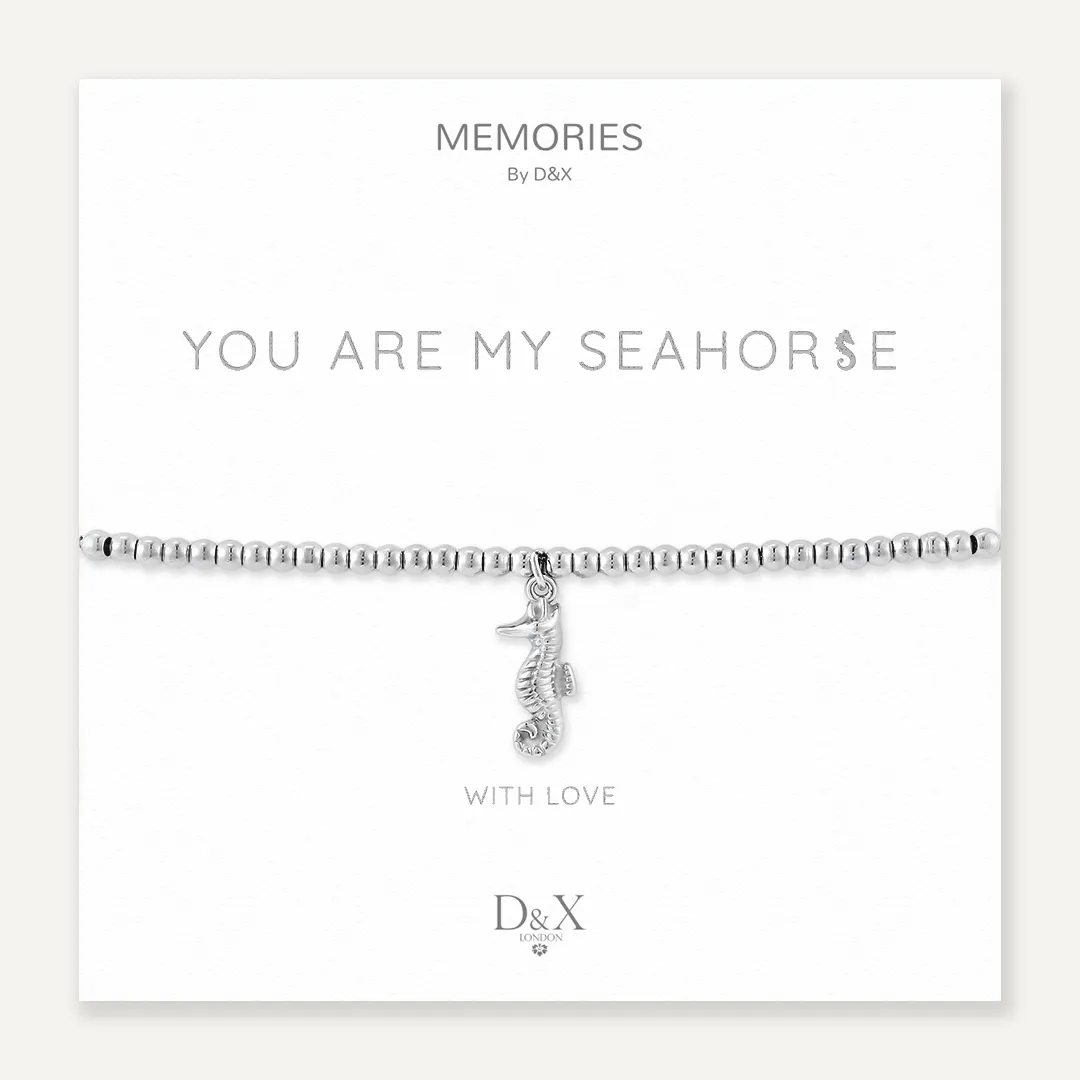 Memories: "YOU ARE MY SEAHORSE" | Seahorse Bracelet | White Gold-Plated