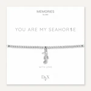 Memories: "YOU ARE MY SEAHORSE" | Seahorse Bracelet | White Gold-Plated