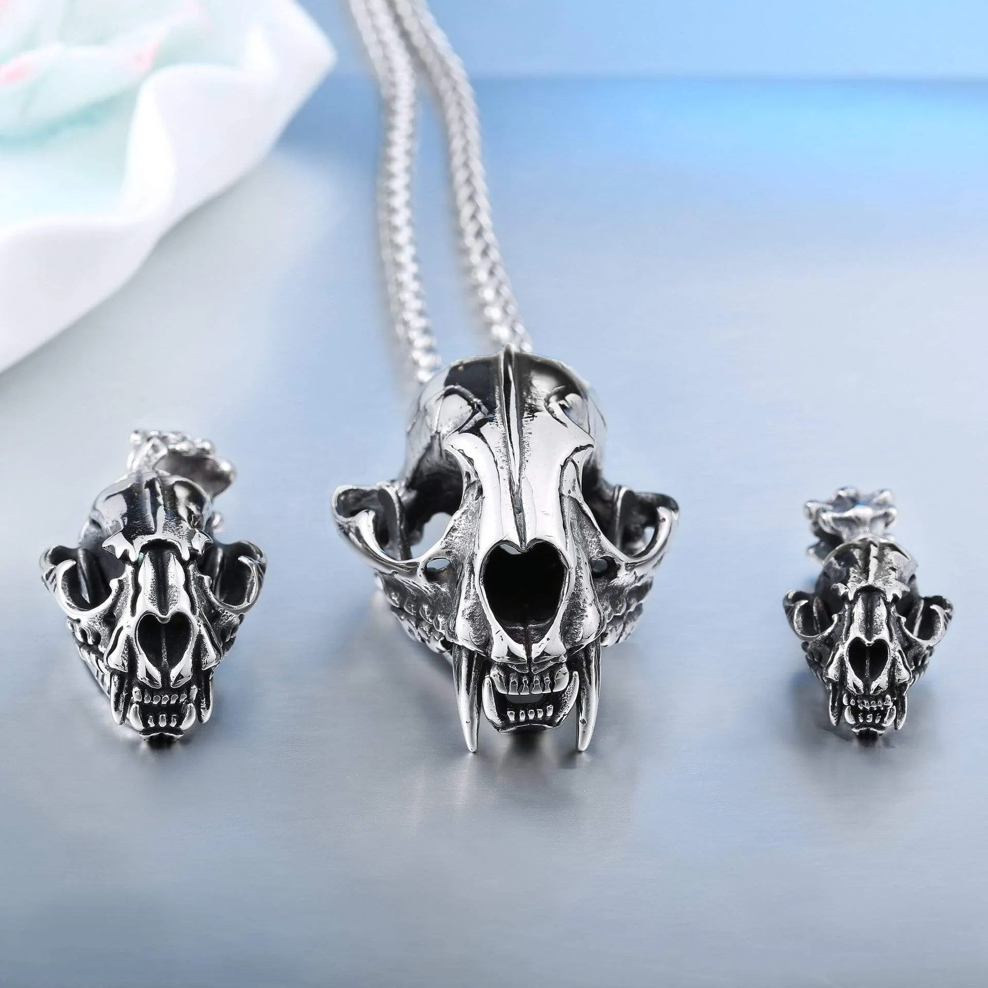 Men's Punk Ice Age Smilodon Necklaces